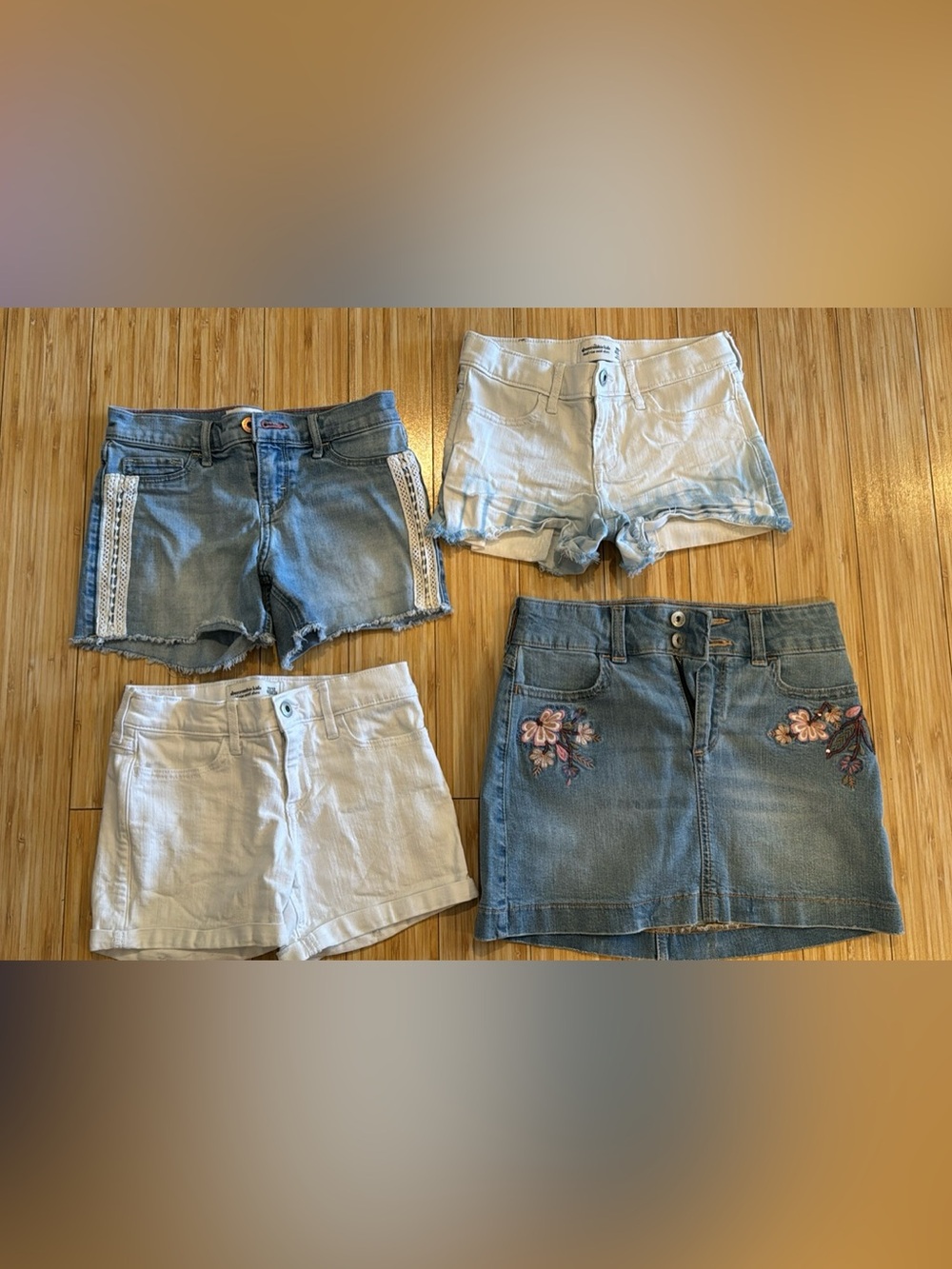 Abercrombie Kids Denim & White Shorts and Skort Bundle - EUC Brand/Like-New